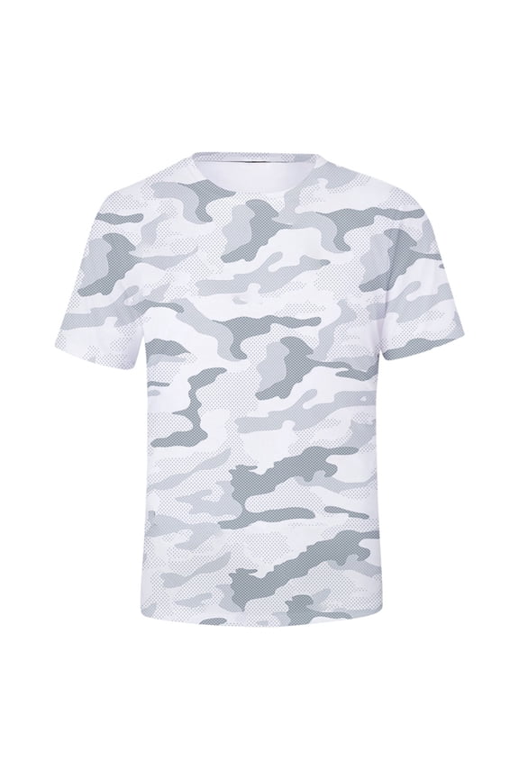 Men's T-Shirts Casual Summer Lightweight Button Camo Peripheral Printed Short Sleeve Basic Tops