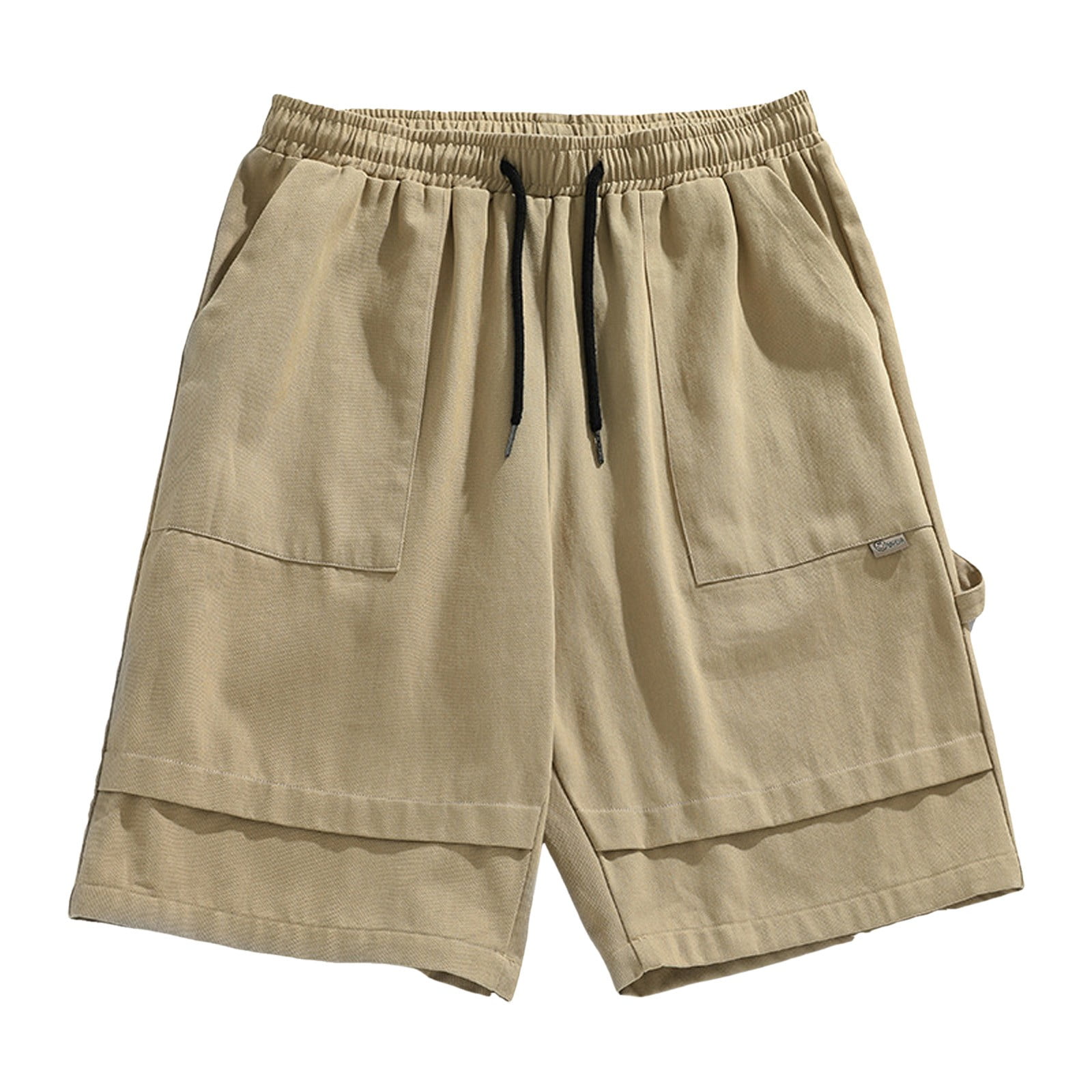 XFHLMJFF Mens Elastic Waist Cargo Shorts 2024 Summer Casual Bermuda
