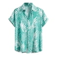 thumbnail image 1 of XFHLMJFF Mens Shirts Summer Casual Classic Basic Chic Fashion Coconut Leaf Style Short Sleeve Handsome Blouse, 1 of 8