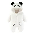 thumbnail image 1 of XFHLMJFF Baby Jumpsuits Panda Ainmal Cartoon Outfit Fold Over Mittens Footies Coveralls Girls Boys Solid Color Long Sleeve Winter Warm Hooded Snowsuit One Piece 3-6 Months, 1 of 3