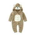 thumbnail image 1 of XFHLMJFF Bear Ears Jumpsuit Girls Boys Long Sleeve Romper Hooded Fall Clothes Warm Coat for 3-24 Months, 1 of 9