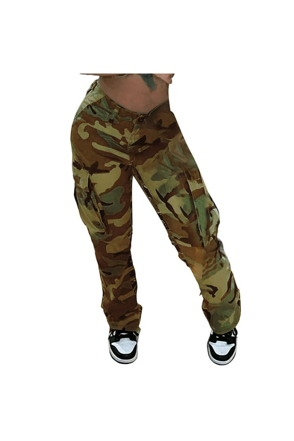 Plus Size Pants For Women Comfy Soft Casual Sports Camouflage Colorful Printing Large Cargo Chic Trousers