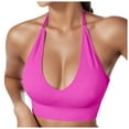 thumbnail image 1 of XFHLMJFF Softness Sports Bras for Women Halterneck Backless Deep V Neck Bustier Padded Sexy Push Up Backless Adjustable Straps Yoga Clothes, 1 of 8