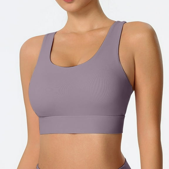 XFHLMJFF Softness Sports Bras for Women Racerback High Strength Shockproof Running Fitness Yoga Clothes