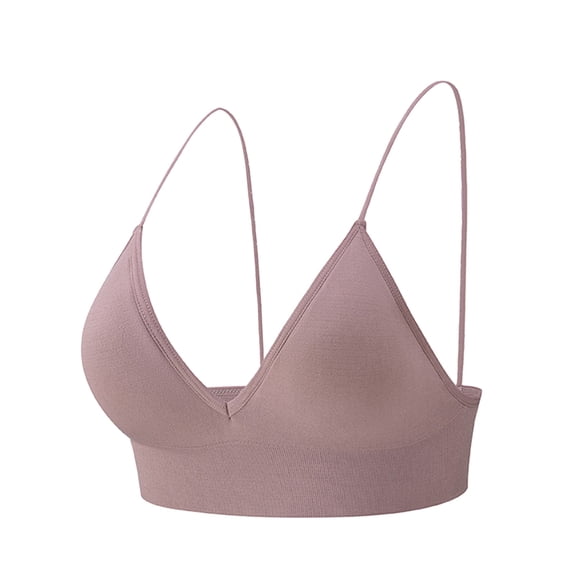 XFHLMJFF Sports Bras for Women Basic Solid Color Thin Belt Elastic Casual Underwear Lift-Up High Support