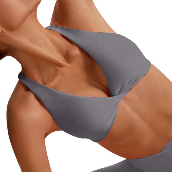 XFHLMJFF Sports Bras for Women Basic With Chest Pad Backless Solid Color Underwear Vest Lift-Up High Support