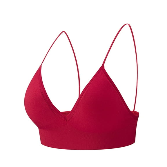XFHLMJFF Sports Bras for Women High Support Solid Color Thin Belt Elastic Casual Underwear Workout Bra