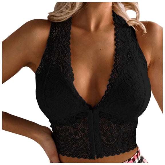 XFHLMJFF Summer New Bras Womens Breathable Plus Size No Underwire Full Support Sexy Lace Back Summer Cozy Bra