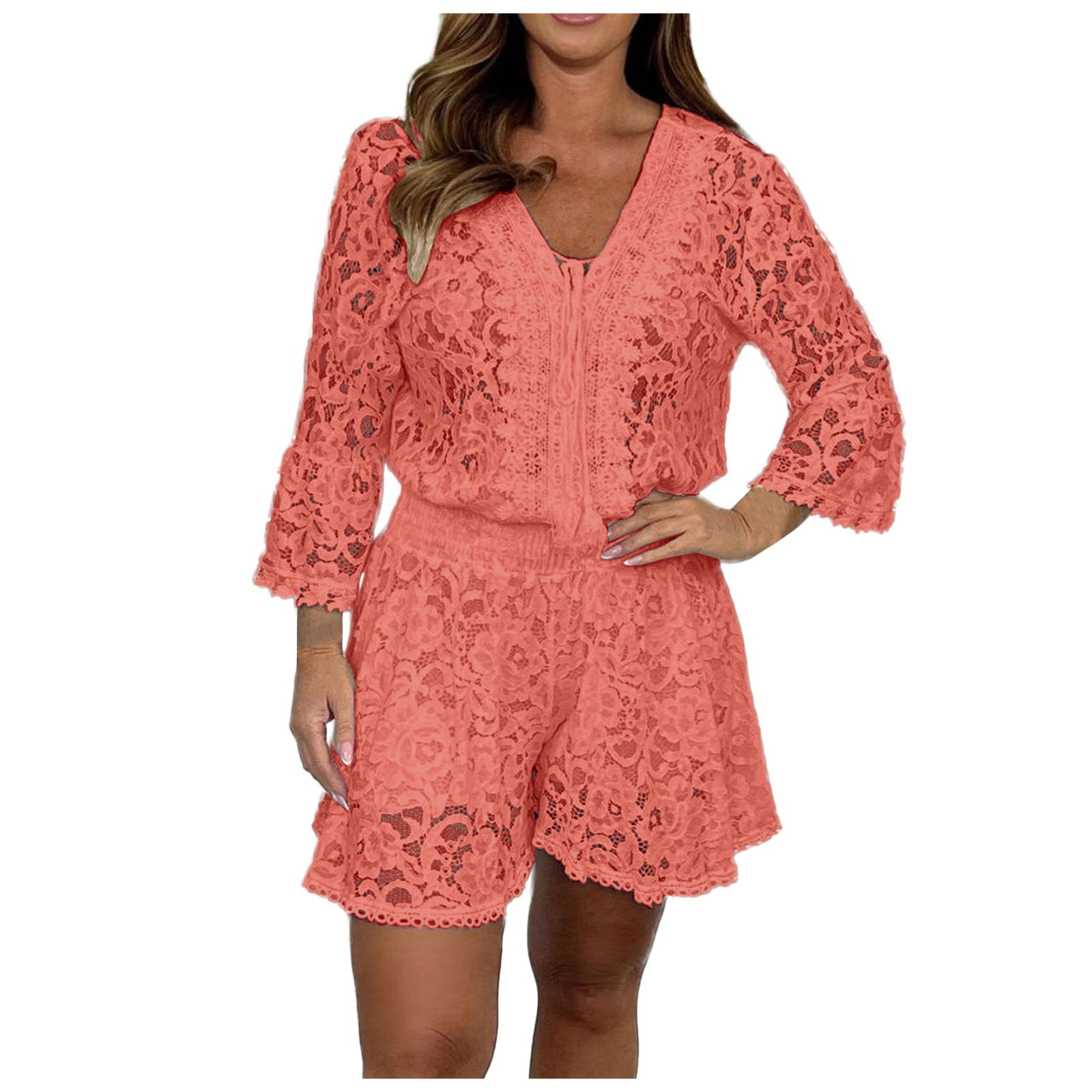 Solid Color Short Sleeve Two-piece Set Women's Casual Suit main image 1