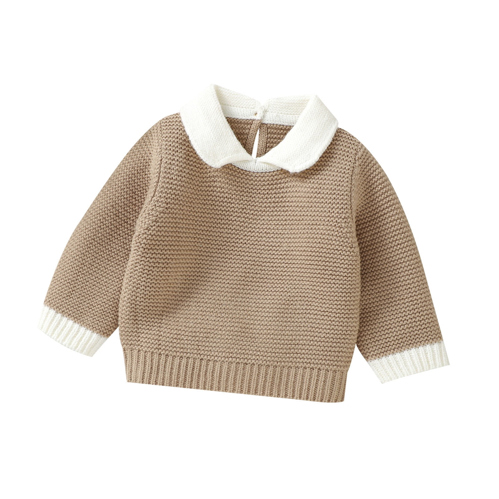 XFHLMJFF Sweatshirt for Boys Girls Cute Toddler Baby Knit Turn Down Collar Long Sleeve Pullover Fall Winter Outfit