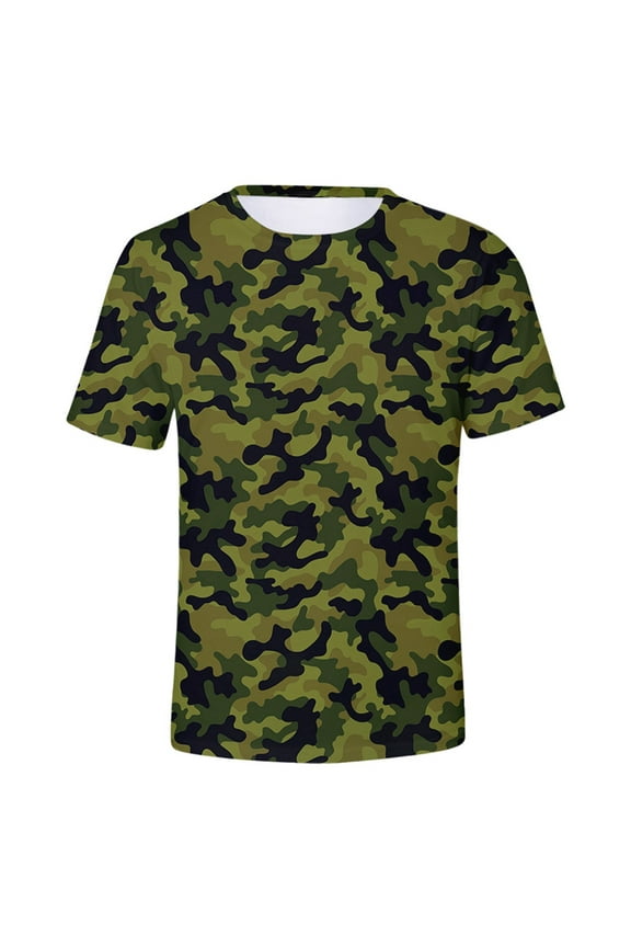 T-Shirts For Men Summer Casual Beach Soft Tops Muscle Tee Camo Peripheral Printed Short Sleeve Streetwear Baggy
