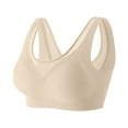 thumbnail image 1 of XFHLMJFF U Neck Womens Bras Breable Soft Cozy Casual Seamless Backless Wireless Fixed Cup Vest Trendy Underwear, 1 of 9