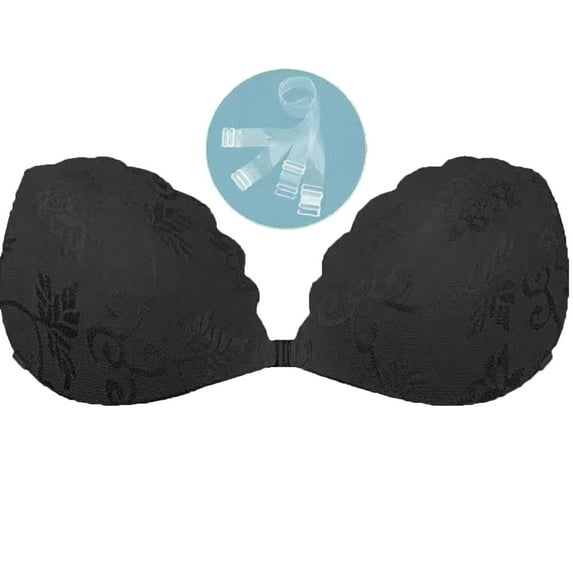 XFHLMJFF U Neck Womens Bras Pasties Breathable Soft Cozy Casual Adhesive Push Up Strapless Backless Lace Reusable Nipple Covers For Swimsuit Bridal Evening Dress Stylish Underwear