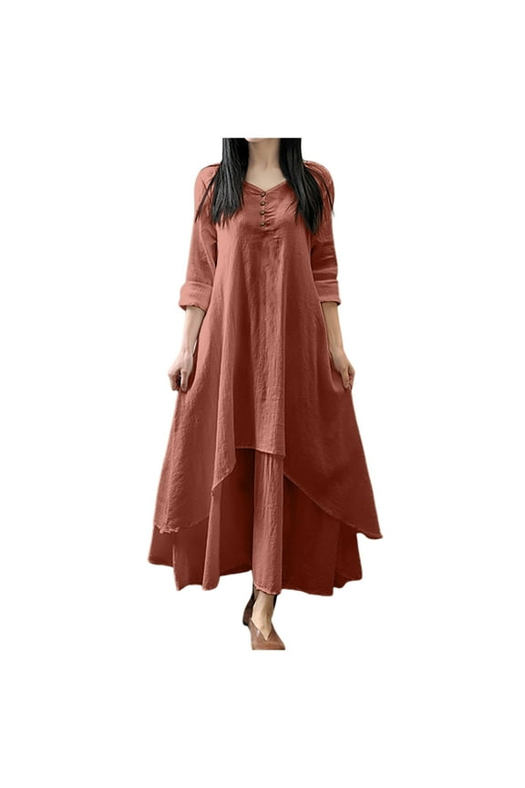 Women's 2024 Summer Dresses Strapless Sexy Ruffle Flowy Sundress Artistic Swing Long Sleeve Cotton Linen Cozy Frocks Seaside Outwear