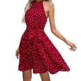 thumbnail image 1 of XFHLMJFF Women's 2024 Summer Dresses Strapless Sexy Ruffle Flowy Sundress Polka Dot Halterneck Sleeveless Tie Up Chic Frocks Vacation Holiday, 1 of 9