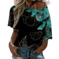 thumbnail image 1 of XFHLMJFF Womens Oversized T-Shirts Casual Loose Summer Going Out Beach Top Boho Plus Size Floral Printed One Shoulder Blouse Tee Summer Outfits 2024, 1 of 5