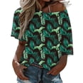 thumbnail image 1 of XFHLMJFF Womens T-Shirts Basic Tops Chic Loose Fit Lightweight Boho Plus Size Floral Printed One Shoulder Blouse Going Out Tees, 1 of 6