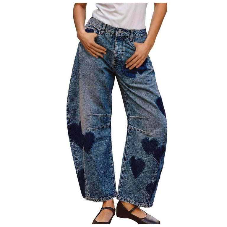 XFHLMJFF Womens Wide Leg Pants High Waisted Loose Fit Barrel