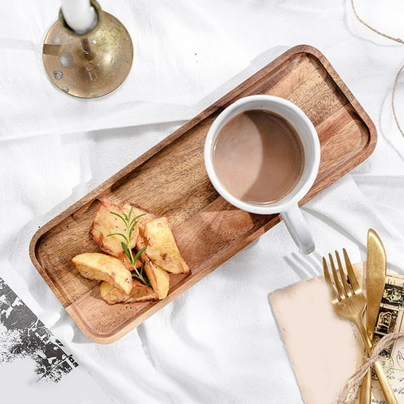 XFHLMJFF Wooden Tray Rectangle Food Platter Kitchen Serving Tray for Cheese Fruits Snacks Vegetables Cake Kitchen Party Supplies Family Christmas Gatherings 1Pc
