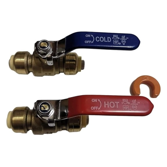 XFITTING 3/4" Push Fit Connector - 2 Pack with Clip, Lead Free Brass, for Copper, CPVC, PEX Pipe - Fast & Easy Plumbing
