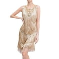 thumbnail image 1 of XFLWAM 1920s Dresses for Women Flapper Dress Gatsby Dresses Vintage Roaring 20's Sequins Beaded Sleeveless Dress, 1 of 5