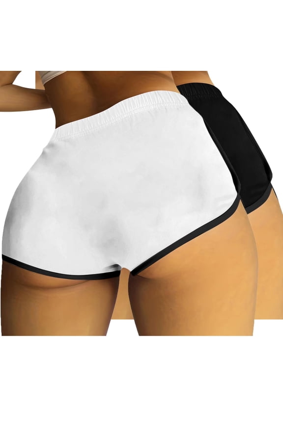 2 Pack Booty Shorts for Women Letter Printed Yoga Dance Gym Workout Running Active Hot Shorts Loungewear Pajama