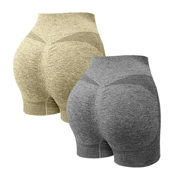 XFLWAM 2 Pack Womens Biker Shorts High Waisted Tummy Control Yoga Shorts for Women Athletic Gym Running and Workout Shorts