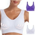 thumbnail image 1 of XFLWAM 2PC Bras for Women Comfort Seamless Yoga Breathable Bralettes Wireless Full Coverage Workout Lift up Everyday Bras, 1 of 7
