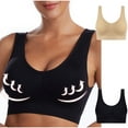 thumbnail image 1 of XFLWAM 2PC Bras for Women Comfort Seamless Yoga Breathable Bralettes Wireless Full Coverage Workout Push up Everyday Underwear, 1 of 9