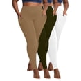 thumbnail image 1 of XFLWAM 3 Pack Fleece Lined Leggings for Women Plus Size Tummy Control Leggings High Waisted Athletic Yoga Pants Winter Thermal Leggings with Pockets, 1 of 9