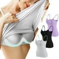 thumbnail image 1 of XFLWAM 3 Piecess Built in Bra Tank Tops for Women Summer Casual Spaghetti Strap Camisole Soft Modal Padded Solid Workout Basic Tops, 1 of 6
