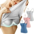 thumbnail image 1 of XFLWAM 3PCS Tank Tops for Women with Built in Bra Spaghetti Strap Solid Base Layer Camisole Soft Comfy Modal Underwear, 1 of 6