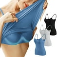 thumbnail image 1 of XFLWAM 3PCS Tank Tops for Women with Built in Bra Spaghetti Strap Solid Base Layer Camisole Soft Comfy Modal Underwear, 1 of 6