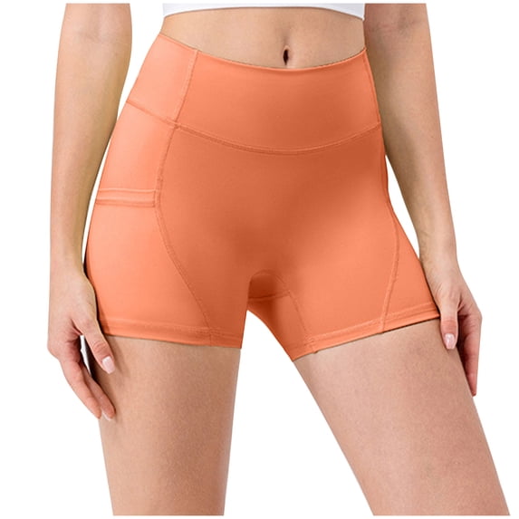 XFLWAM Biker Shorts for Women with Pockets High Waisted Tummy Control Workout Yoga Running Gym Tennis Shorts