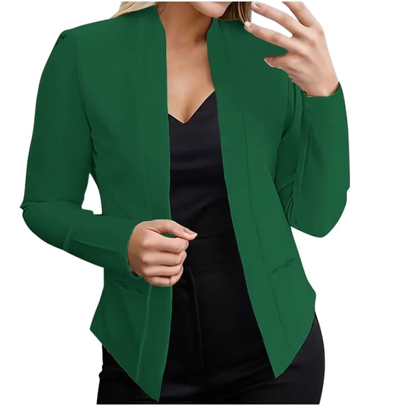 XFLWAM Blazers for Women Business Casual Long Sleeve Open Front Blazer Work Blazers for Office Casual Fall Cardigan Blazer Army Green XXL