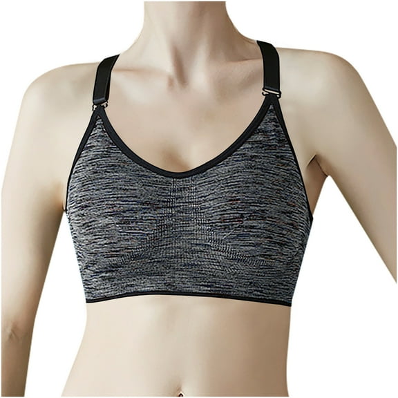 XFLWAM Bras for Women Medium Support Breathable Tank Top Bra Racerback Sports Workout Seamless Comfort Cami Bralette
