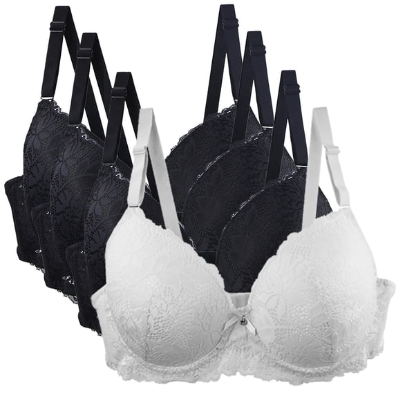 XFLWAM Bras for Women No Underwire Push Up Bralette Everyday Wear Plus Size Comfort Wire Free Full Support Bras 3 Pack