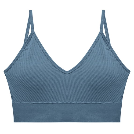 XFLWAM Bras for Women Ribbed Full Coverage Bra Wireless Everyday Bra Soft Liftup High Stretch Bras Thin Breathable Underwear