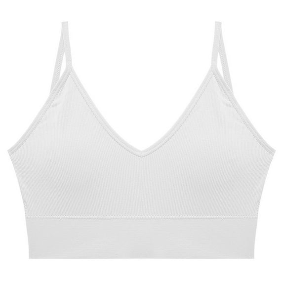 XFLWAM Bras for Women Ribbed Full Coverage Wireless Everyday Bra Soft Liftup High Stretch Bras Thin Breathable Underwear