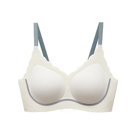 XFLWAM Breathable Bras for Women Wireless Adjustable Strap Smoothing Moderate Push Up Bra Full Coverage Supportive Sports Bra