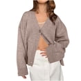 thumbnail image 1 of XFLWAM Cardigan Sweaters for Women Long Sleeve Button Down Open Front Cardigans Jacket Fall Casual Lightweight Knit Coat Khaki M, 1 of 6
