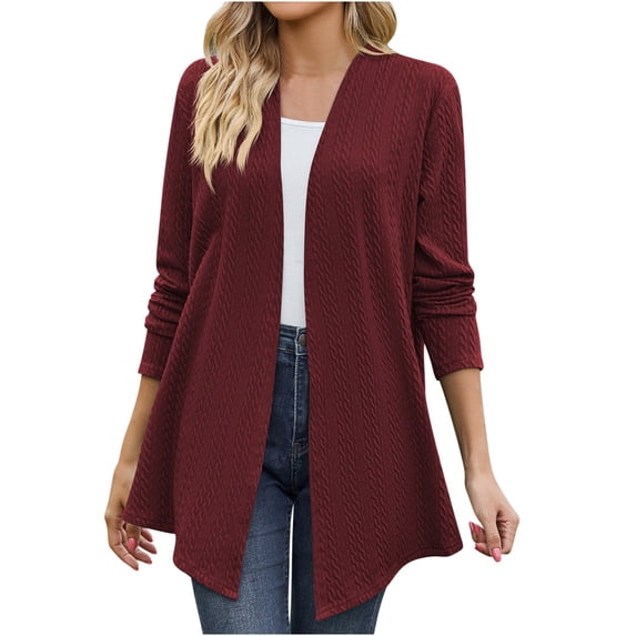 XFLWAM Cardigan for Women Long Sleeve Open Front Knit Sweaters Cardigans Casual Lightweight Fall Fashion Jackets