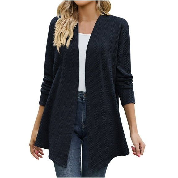XFLWAM Cardigan for Women Long Sleeve Open Front Knit Sweaters Cardigans Casual Lightweight Fall Fashion Jackets