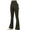 thumbnail image 1 of XFLWAM Cargo Flare Pants Women High Waisted Bootcut Yoga Pants with Pockets Casual Wide Leg Strethcy Butt Lifting Flare Leggings, 1 of 8