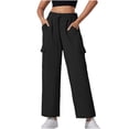 thumbnail image 1 of XFLWAM Cargo Sweatpants for Women Drawstring High Waisted Wide Leg Pants Casual Baggy Athletic Joggers Trousers with Pockets, 1 of 8