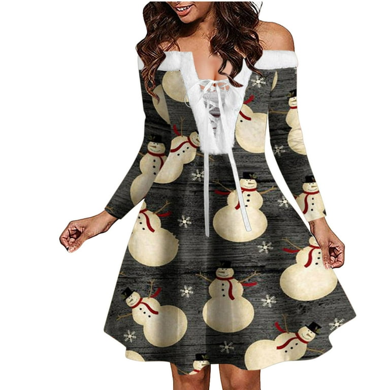 Christmas dresses womens walmart discount