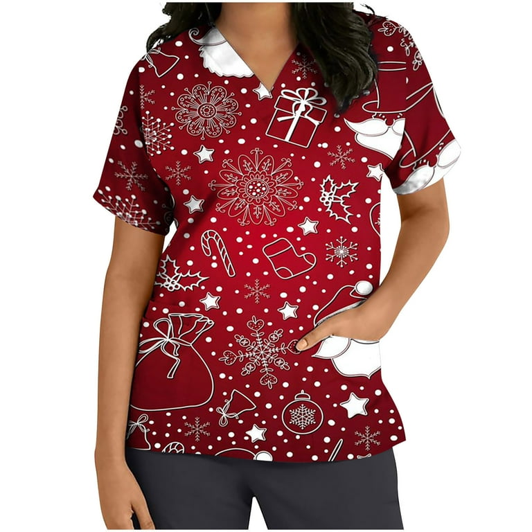 Christmas scrub tops walmart sale
