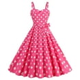 thumbnail image 1 of XFLWAM Cocktail Party Dress for Women's Sleeveless Polka Dot Bow Tie Waist A-line Swing Tea Dress 1950s Retro Rockabilly Dresses, 1 of 8