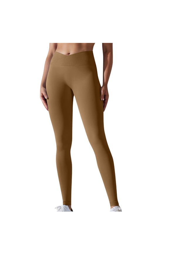 Cross Waist Butt Lifting Workout Leggings for Women Hidden Scrunch Yoga Pants Crossover Tummy Control Leggings
