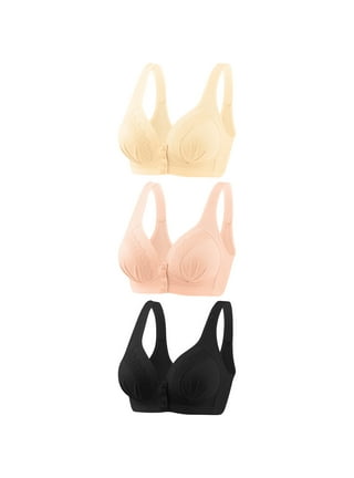 Daisy Bra for Seniors,Comfortable Convenient Front Snap Bra Casual Front  Closure Daisy Bracelet Plus Size Shaping Cup Cotton Sports Bras Old Women  Elderly Wirefree Padded Athletic Bras Grey at  Women's Clothing